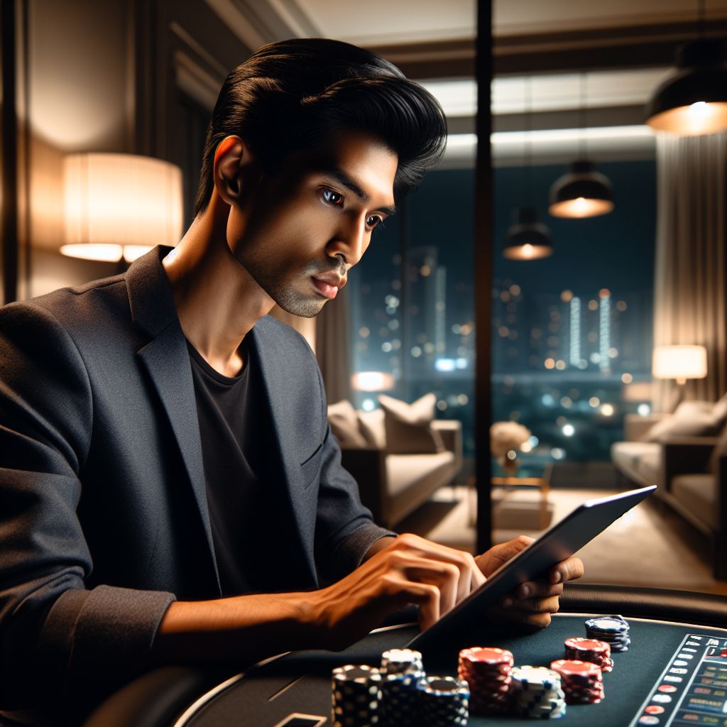Online player in Bangladesh reviewing live gaming options on a mobile screen