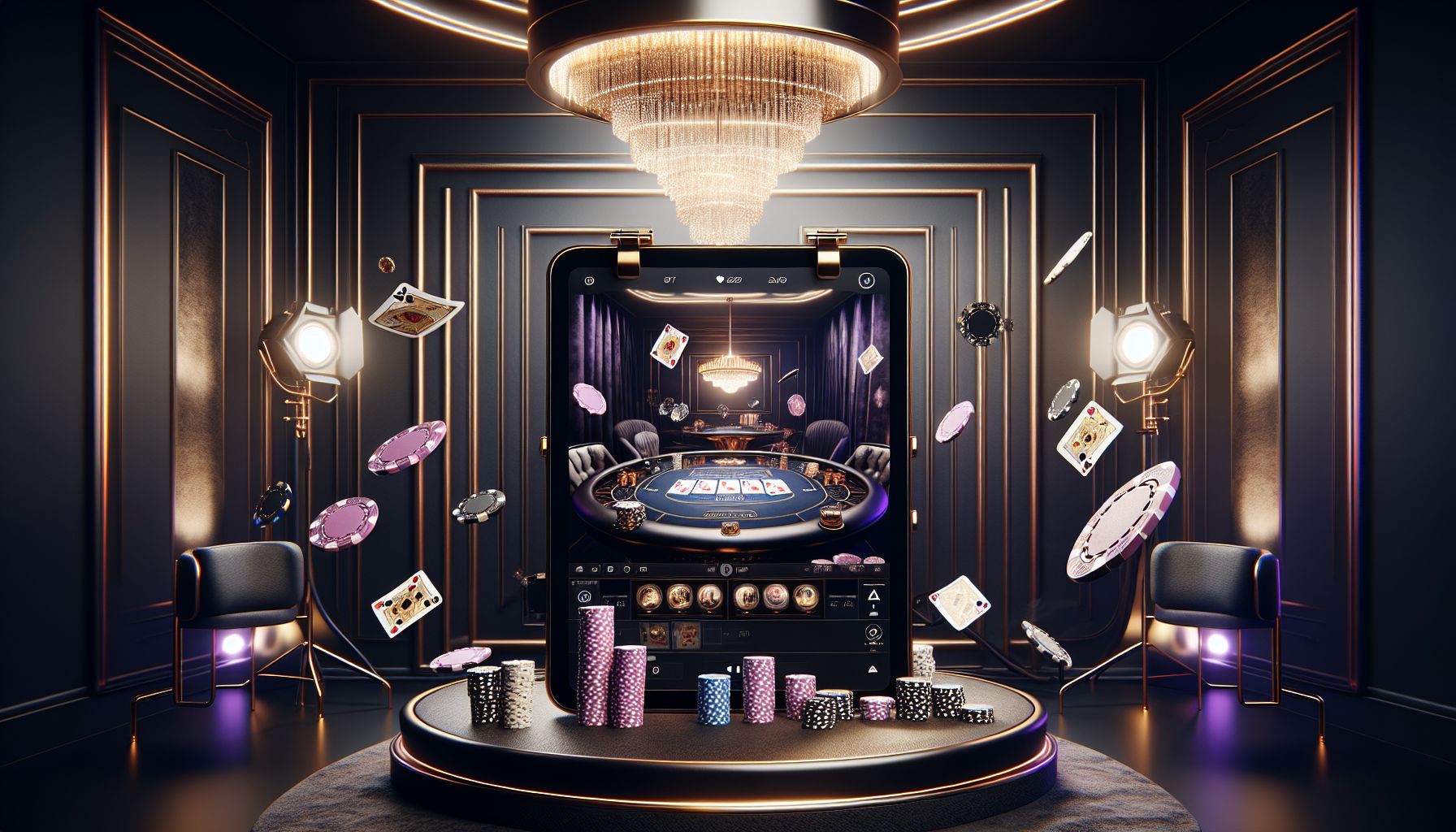 Confident player in a stylish digital gaming room with vivid casino visuals and polished lighting that matches the premium feel of 2333bet